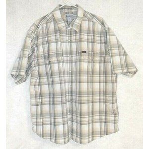 Carhartt Men Short Sleeve Work Shirt Multicolor Plaid Snap-up 2 pockets XL